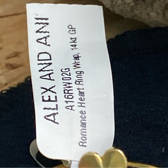 Alex and Ani Double Heart Romance Open Adjustable Ring - Gold - Picture 3 of 4